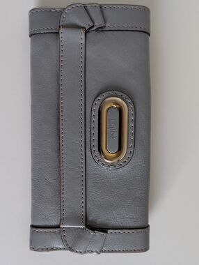 Chloe Gray Leather Continental Wallet